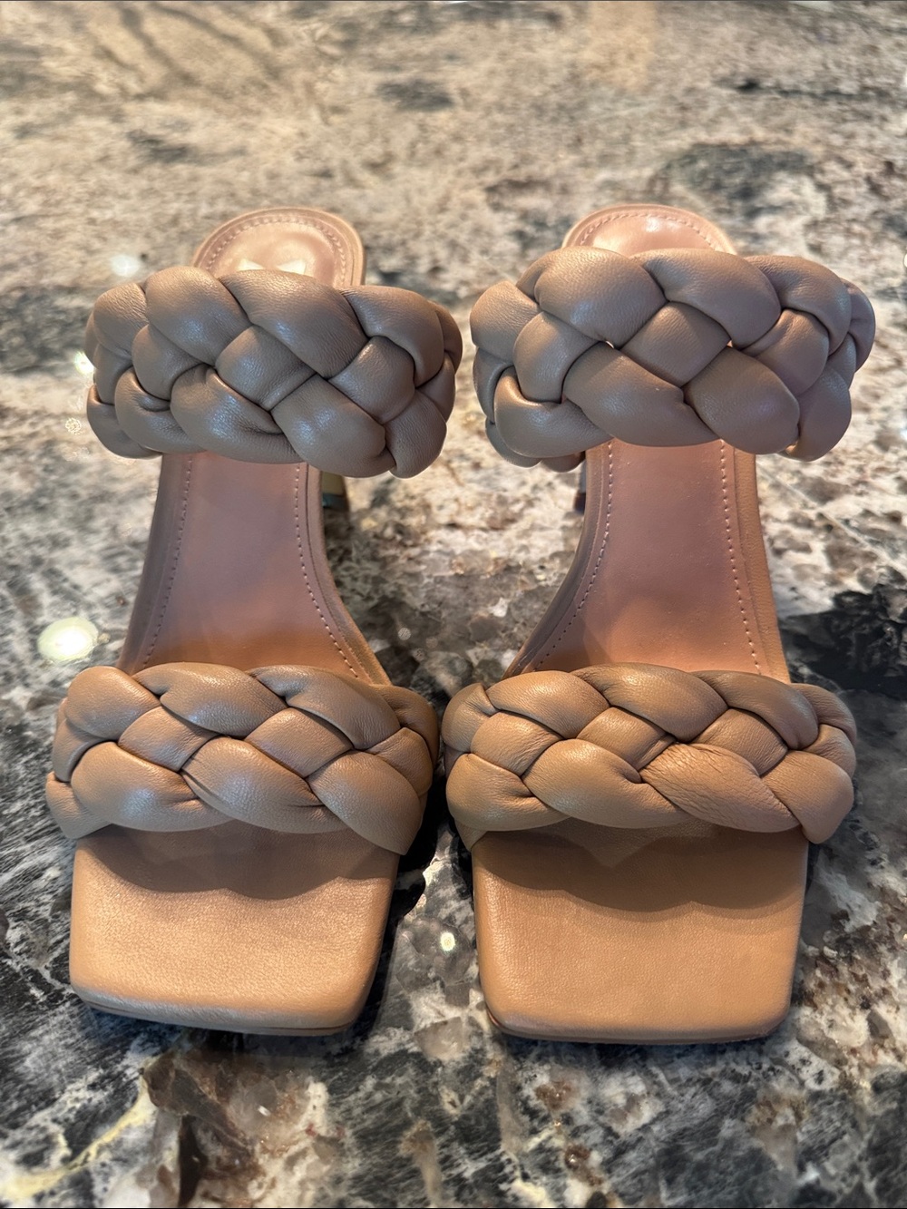 Madden Girl Braided Double-Strap Slide Sandal in Tan